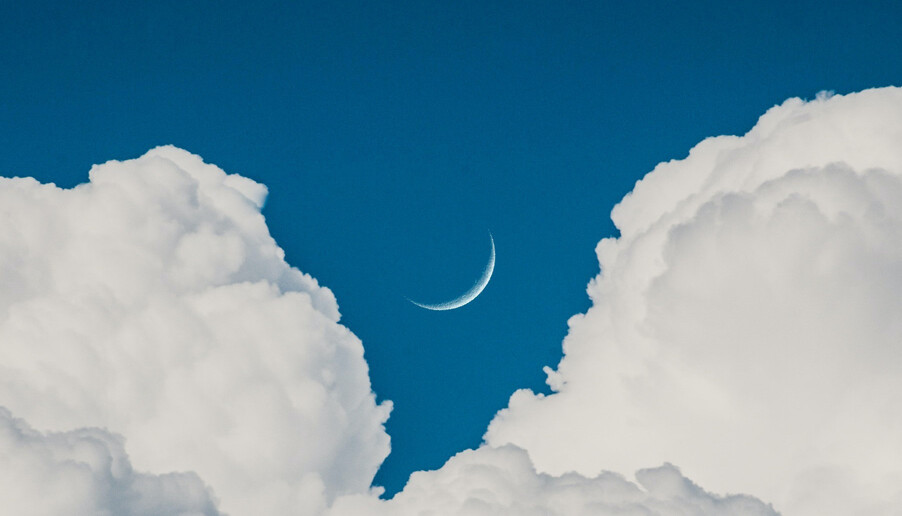 cloud, moon and sky