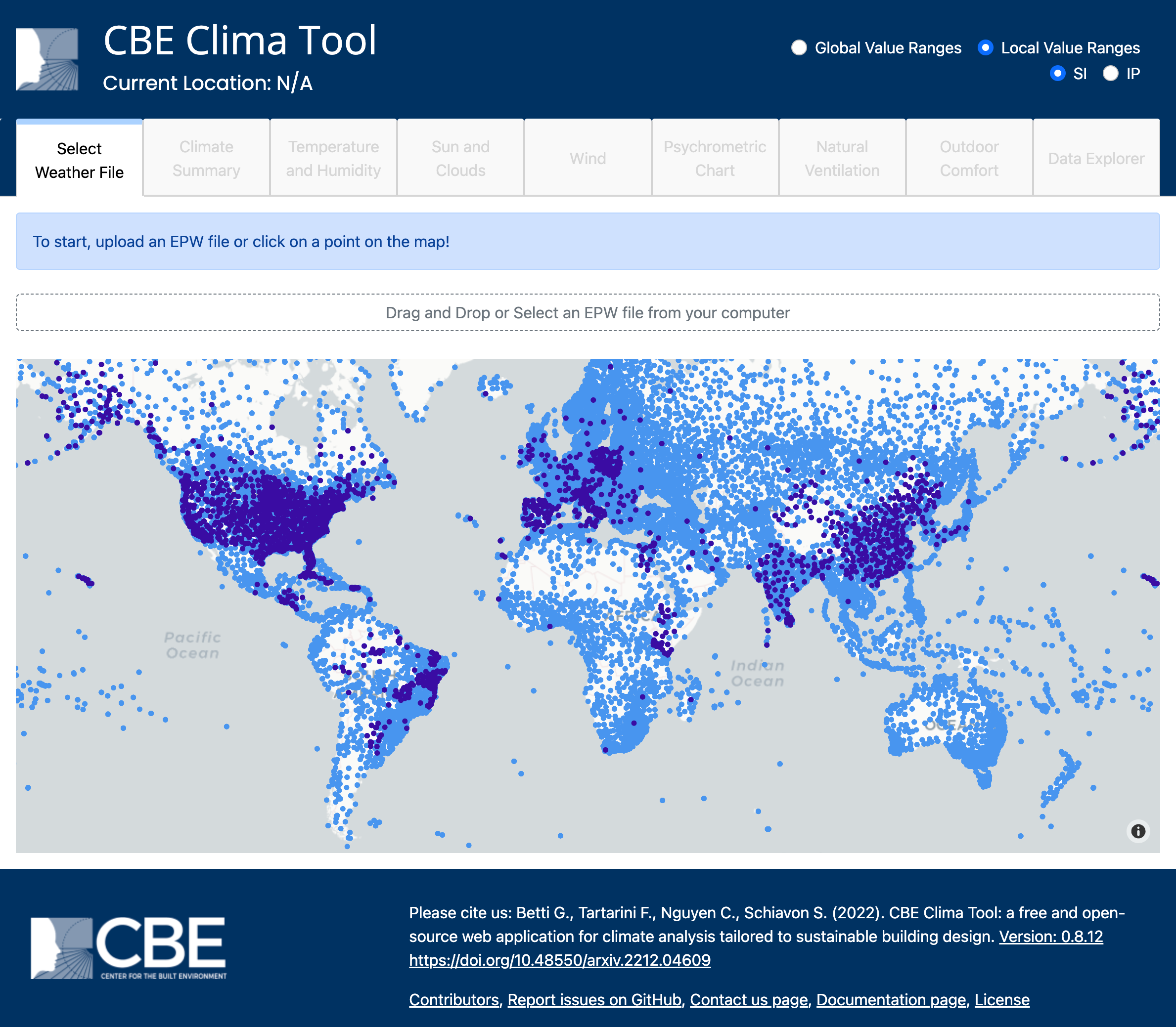CBE Clima Tool usage statistics